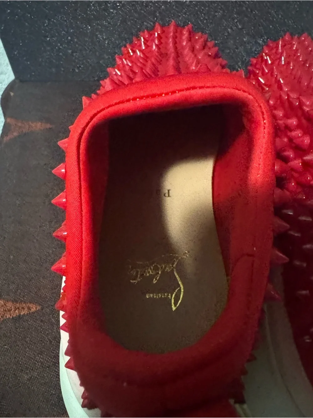 INSPIRED Red Studded Slip-On Women's Sneakers